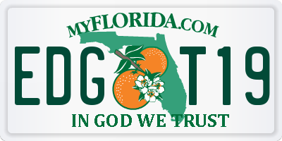 FL license plate EDGT19