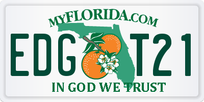 FL license plate EDGT21