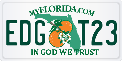 FL license plate EDGT23