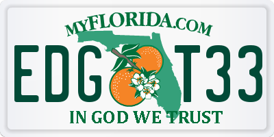 FL license plate EDGT33
