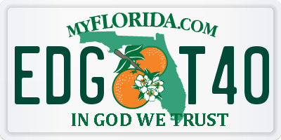 FL license plate EDGT40
