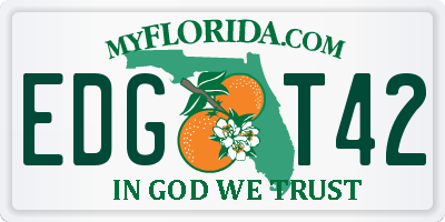 FL license plate EDGT42