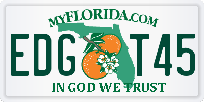 FL license plate EDGT45