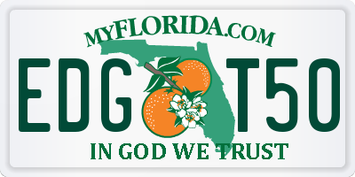 FL license plate EDGT50