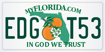 FL license plate EDGT53