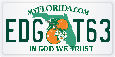 FL license plate EDGT63