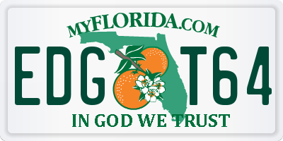 FL license plate EDGT64