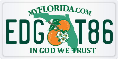 FL license plate EDGT86