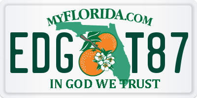 FL license plate EDGT87