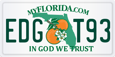 FL license plate EDGT93