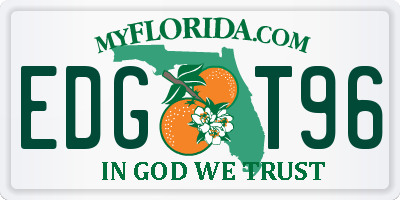 FL license plate EDGT96