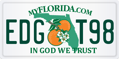 FL license plate EDGT98