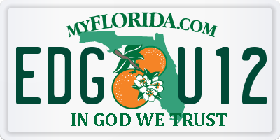 FL license plate EDGU12