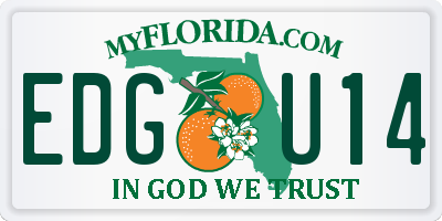 FL license plate EDGU14