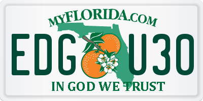FL license plate EDGU30