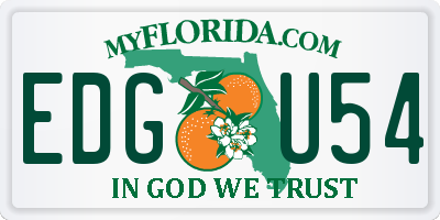 FL license plate EDGU54