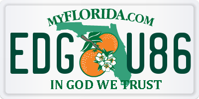FL license plate EDGU86