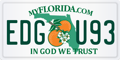 FL license plate EDGU93