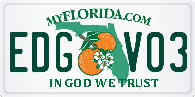 FL license plate EDGV03