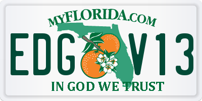 FL license plate EDGV13