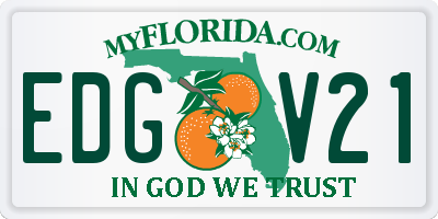 FL license plate EDGV21