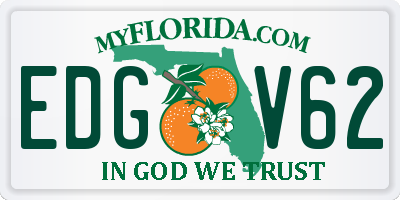 FL license plate EDGV62