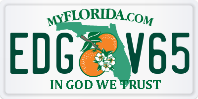 FL license plate EDGV65