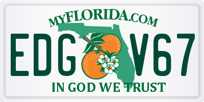 FL license plate EDGV67