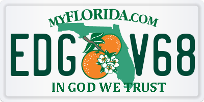 FL license plate EDGV68