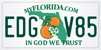 FL license plate EDGV85