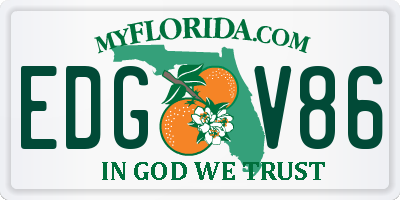 FL license plate EDGV86