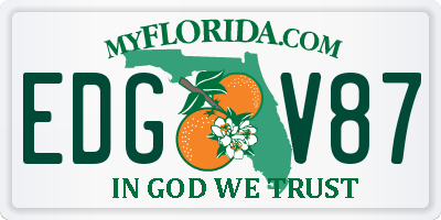 FL license plate EDGV87