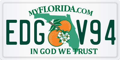FL license plate EDGV94