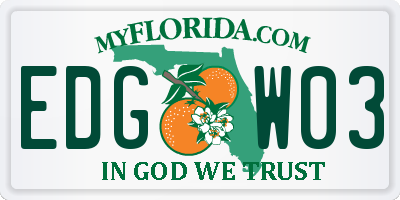 FL license plate EDGW03