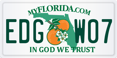 FL license plate EDGW07