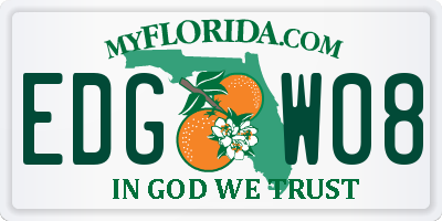 FL license plate EDGW08