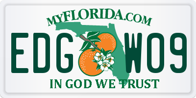 FL license plate EDGW09