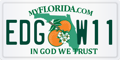 FL license plate EDGW11