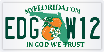 FL license plate EDGW12