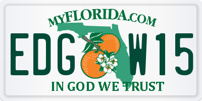 FL license plate EDGW15
