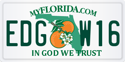 FL license plate EDGW16