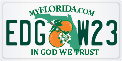 FL license plate EDGW23