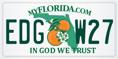 FL license plate EDGW27