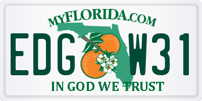 FL license plate EDGW31