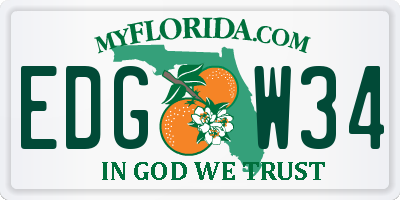 FL license plate EDGW34