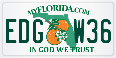 FL license plate EDGW36