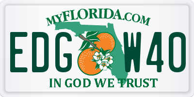FL license plate EDGW40