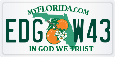FL license plate EDGW43