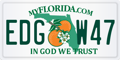 FL license plate EDGW47