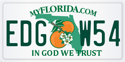 FL license plate EDGW54